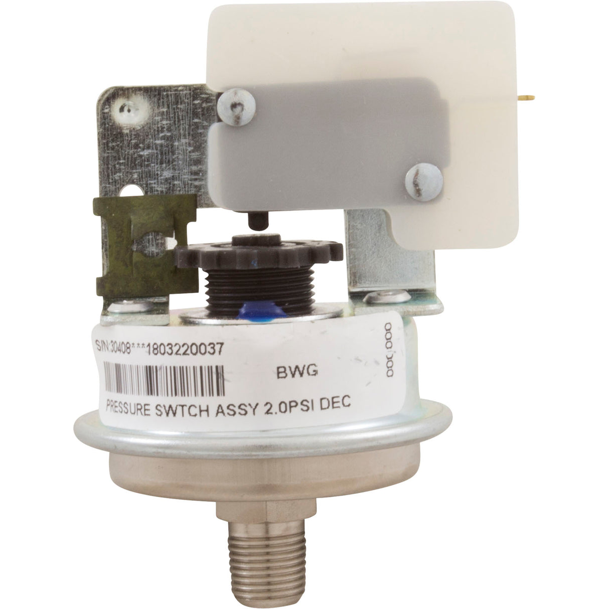 Pressure Switch 30408, 3A, BWG, 1/8"mpt, SPST : 30408 - Balboa Water Group - 30408 - PartsForSpas.com