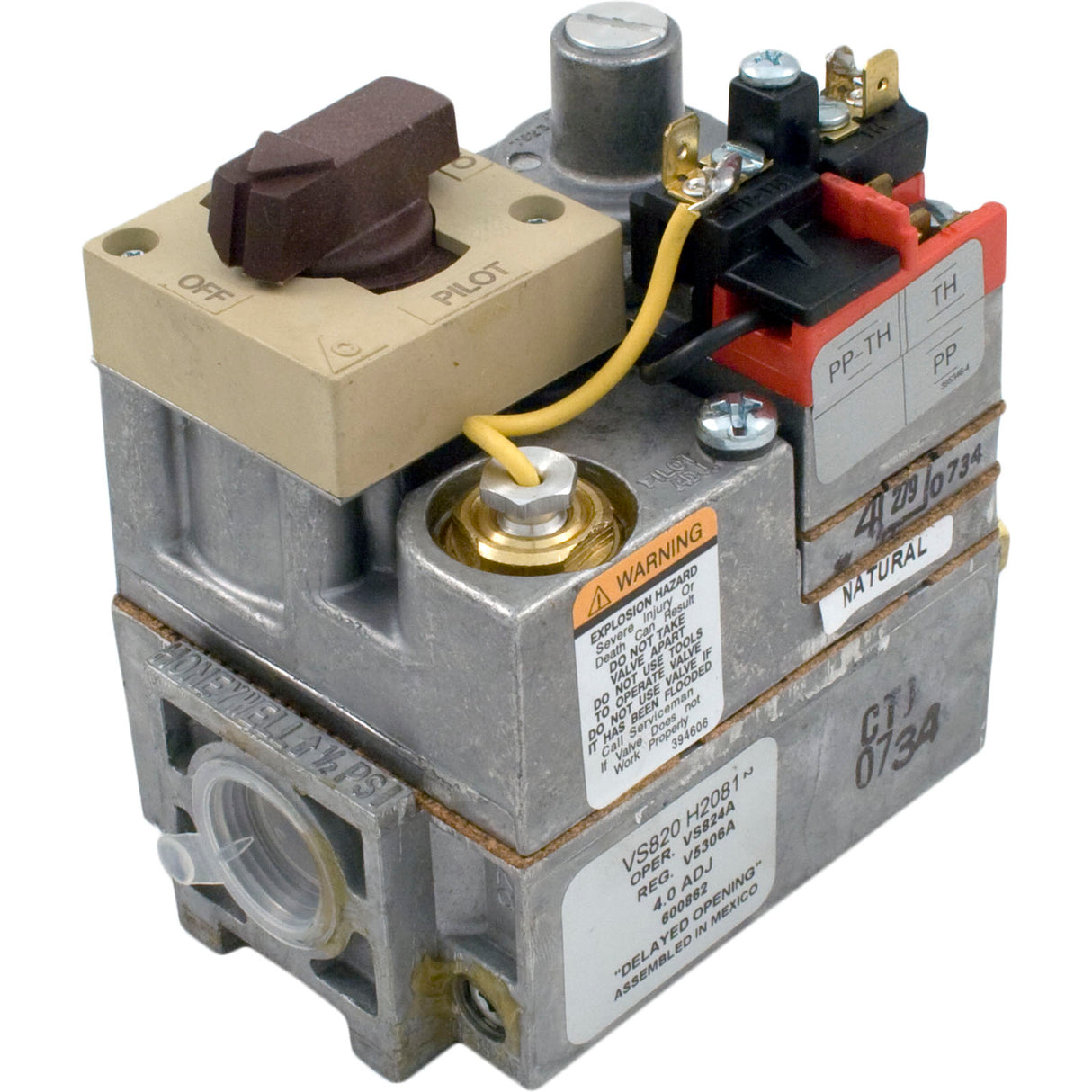 Gas Valve, Raypak 53/53A/55A/105A/105B/151/153, Nat., MV : 003898F - Raypak - 840891000587 - PartsForSpas.com