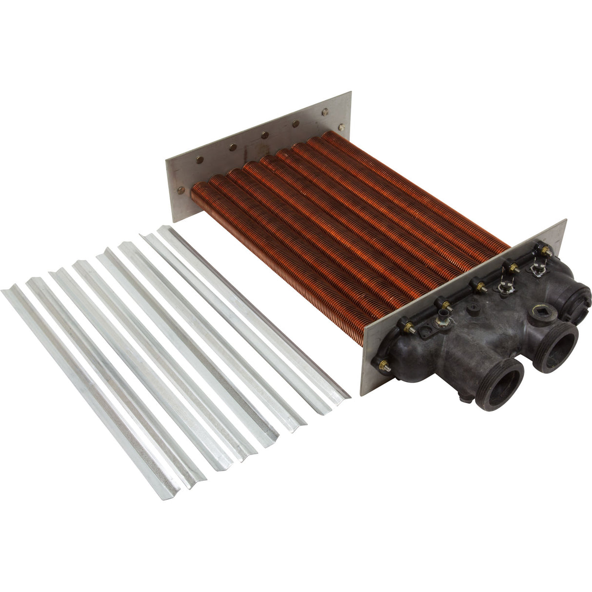Heat Exchanger, Raypak Model 336A/337A, Polymer : 010045F - Raypak - 840891021209 - PartsForSpas.com