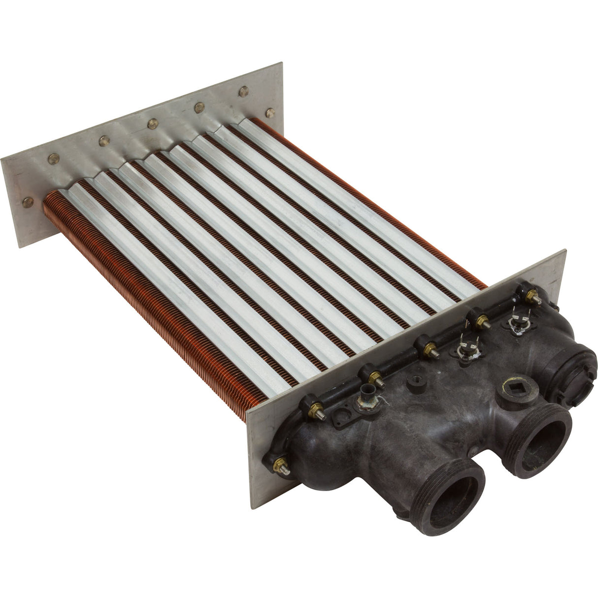 Heat Exchanger, Raypak Model 336A/337A, Polymer : 010045F - Raypak - 840891021209 - PartsForSpas.com