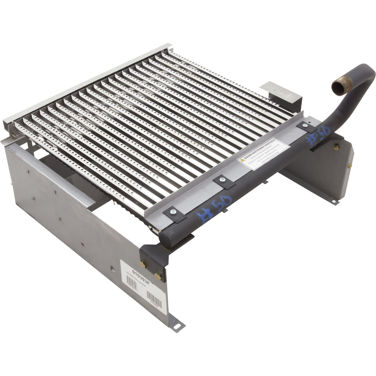 Burner Tray, Raypak Model 336A, with Burner, Sea Level : 010393F - Raypak - 840891023128 - PartsForSpas.com