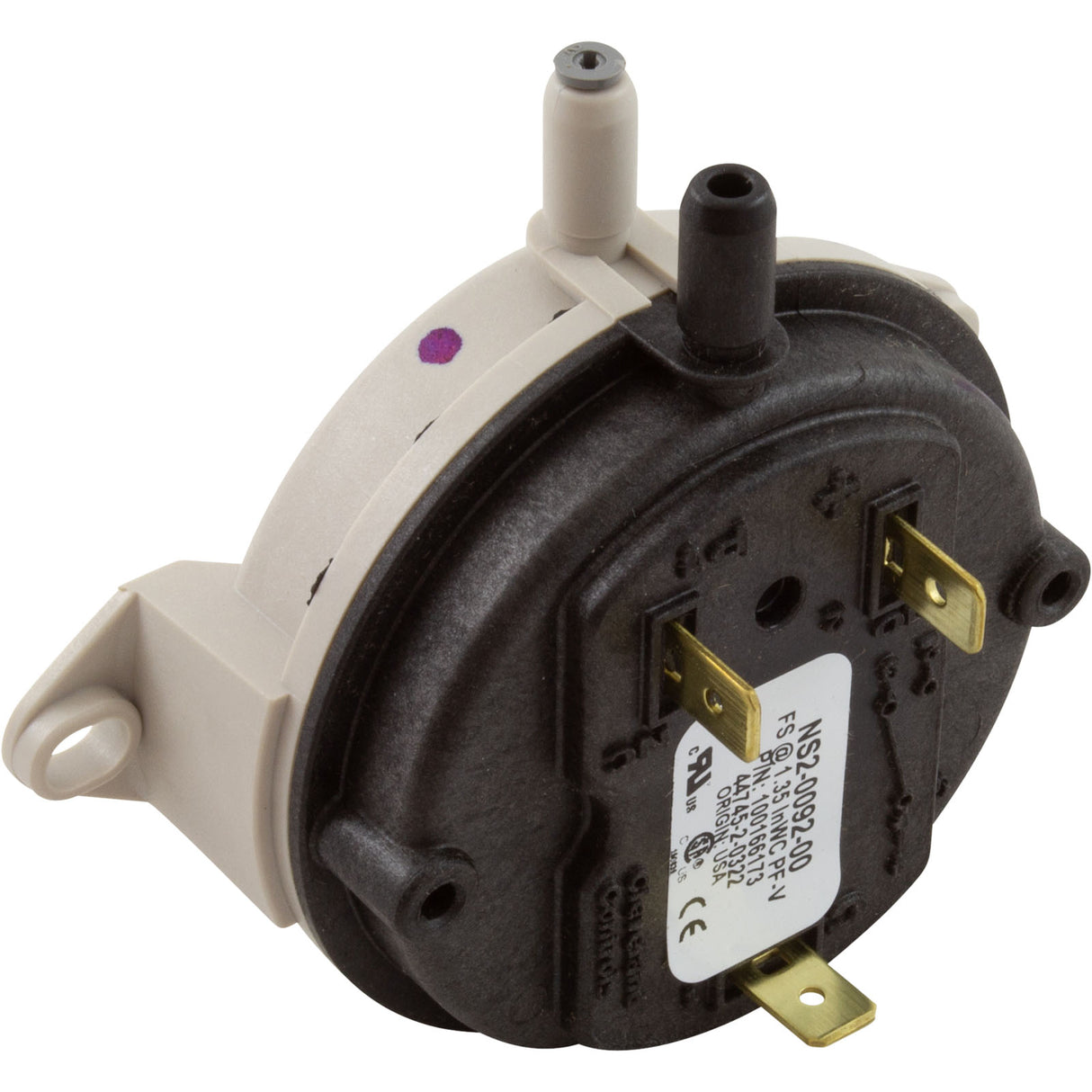 Air Pressure Switch, Lochinvar, w/ Mounting Nuts : 100166258 - Lochinvar - 100166258 - PartsForSpas.com