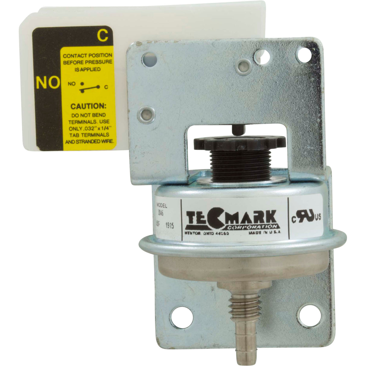 Pressure Switch 3046, 25A, Tecmark, 1/8"b, SPNO, Z Bracket : 3046