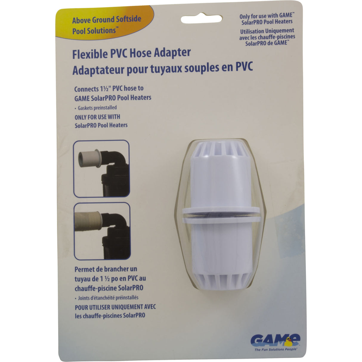 PVC Hose Adapter Kit, GAME SolarPRO, 1-1/2", Flexible : 4553 - GAME - 712910045537 - PartsForSpas.com