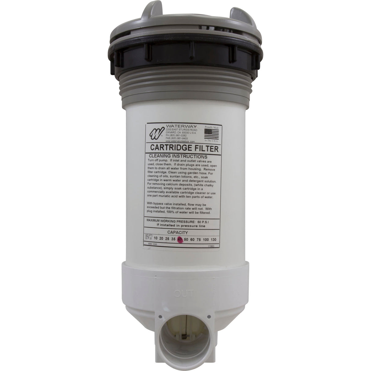 Skim Filter Complete, WW DynaFlo Lo-Profile, 40sqft, Gray : 510-6547