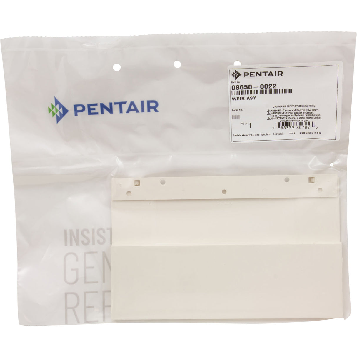 Weir, Pentair Sta-Rite U-3, Hinged, 8-3/8" x 5-1/4" x 1-2" : 08650-0022 - StaRite/Pentair - 788379807825 - PartsForSpas.com