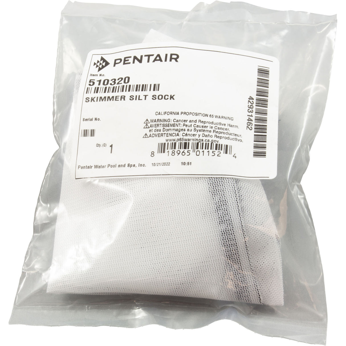 Quikskim Silt Sock : 510320 - A & A Manufacturing - 818965011524 - PartsForSpas.com