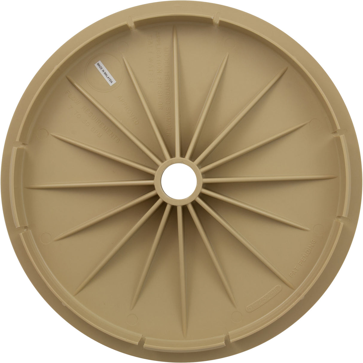 Lid, Waterco Baker HydroPak Skimmer, 9-7/8" Diameter, Tan : 51B1017 - Waterco - 51B1017 - PartsForSpas.com