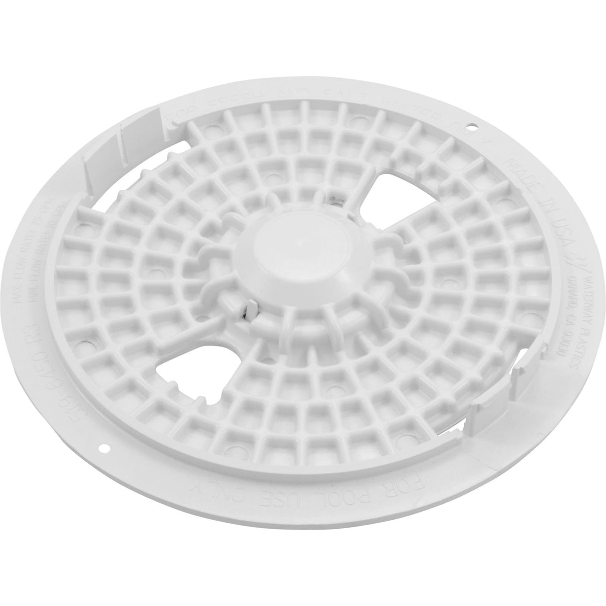 Skimmer Lid, Waterway Renegade, 9-7/8"od, White : 540-6470WW - Waterway Plastics - 806105098788 - PartsForSpas.com