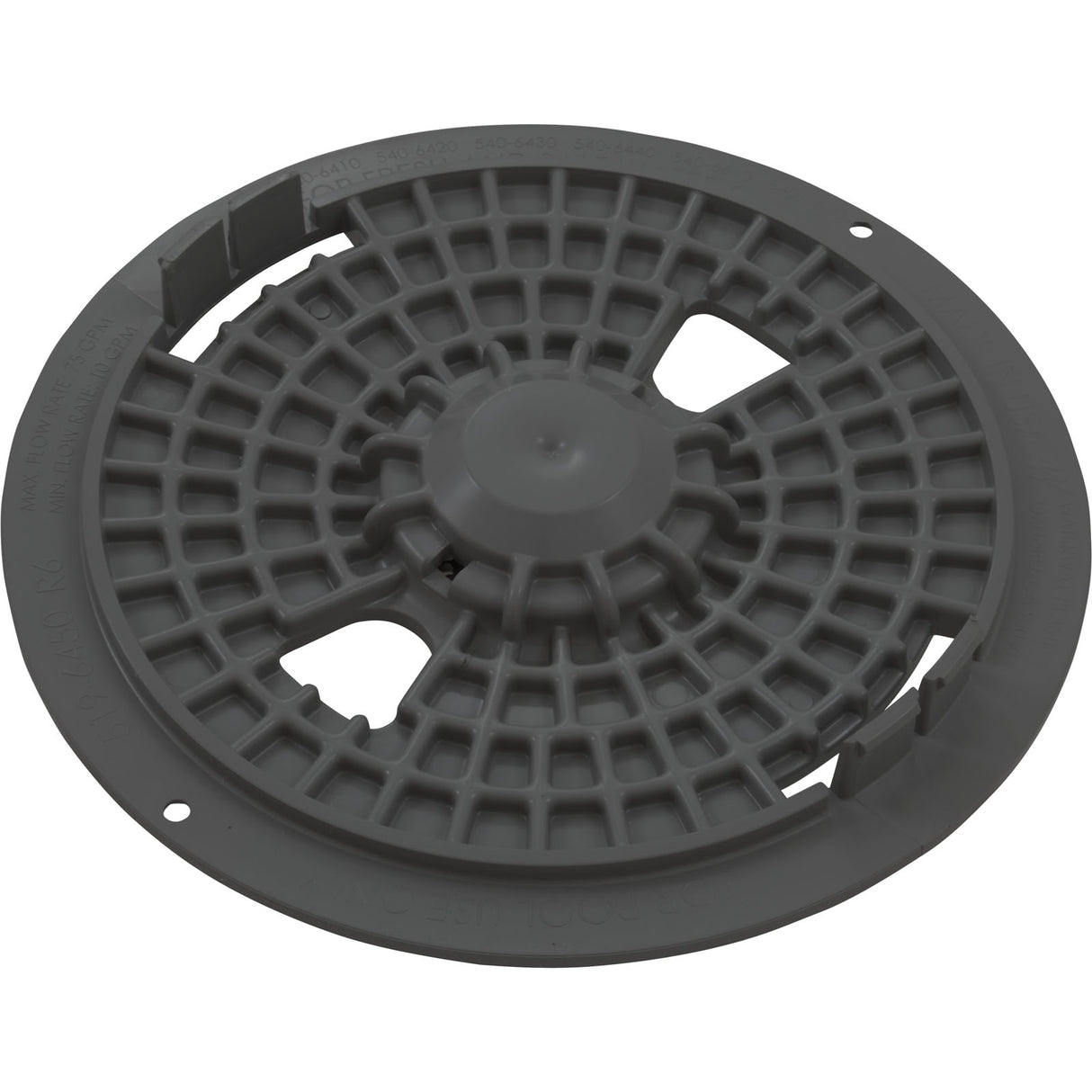 Pool Skimmer Gunite Lid R1 - Drk Gry : 519-6459-DKG - Waterway Plastics - 519-6459-DKG - PartsForSpas.com