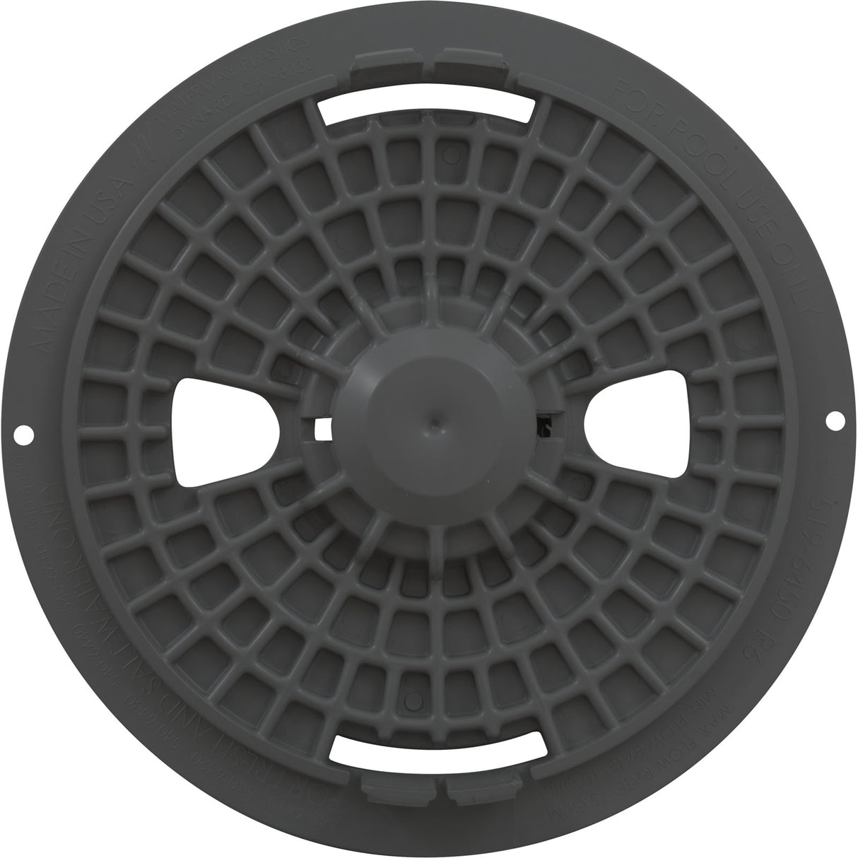 Pool Skimmer Gunite Lid R1 - Drk Gry : 519-6459-DKG - Waterway Plastics - 519-6459-DKG - PartsForSpas.com