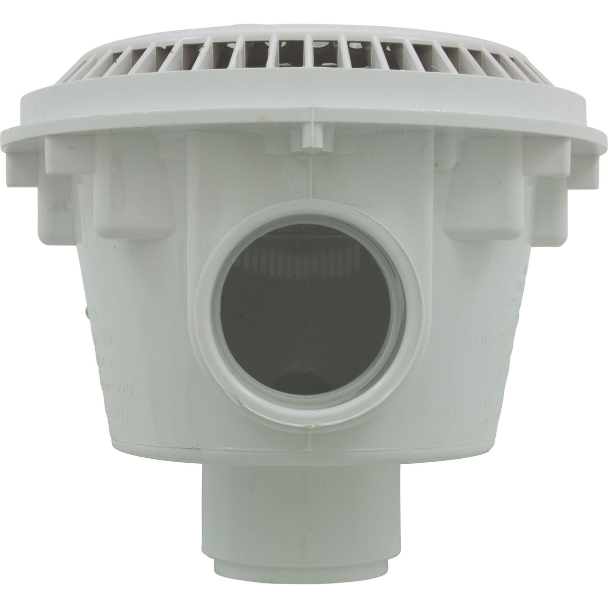 Main Drain, WW Anti Vortex, 8" Round, Gun, 2"s, Side, White : 640-2520 V