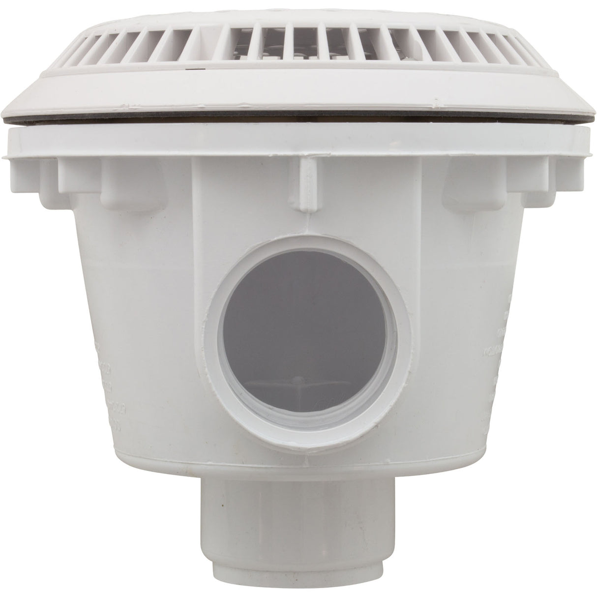 Main Drain, WW Anti Vortex, 8" Rnd, Vinyl, 2"s, White : 640-2750 V