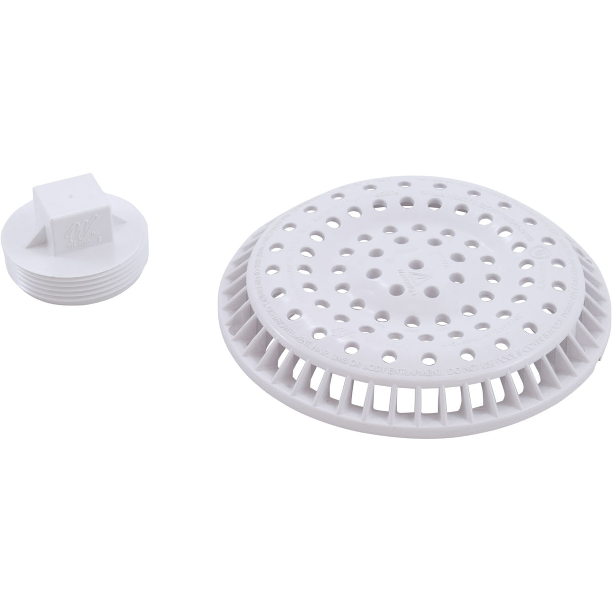 Main Drain, WW Anti Vortex, 8" Rnd, Gun, 2-1/2"s, White : 640-2410 V