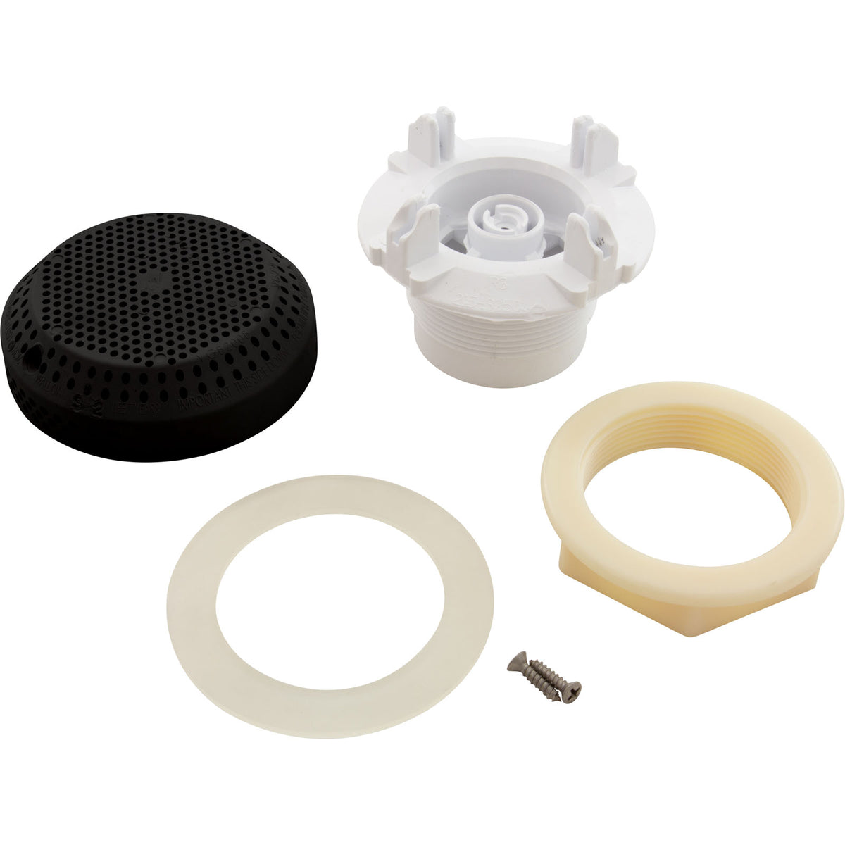 Suct Assy, WW 3-1/2" Hi-Flow, 2-3/8"hs, 1-1/2"s, Blk, w/o Vac Brk : 640-3251 V - Waterway Plastics - 8.06105E+11 - PartsForSpas.com