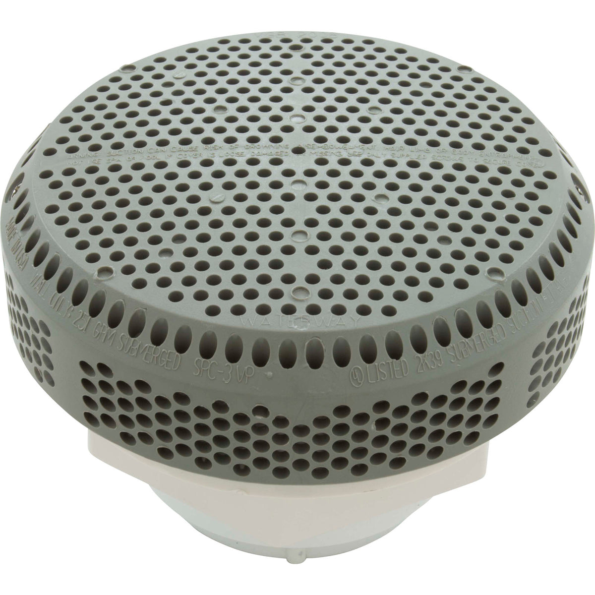 Suction Assy, WW Super HiFlo, 5"fd, 3-1/4"hs, 2"s, Gray : 640-3787 V - Waterway Plastics - 8.06105E+11 - PartsForSpas.com