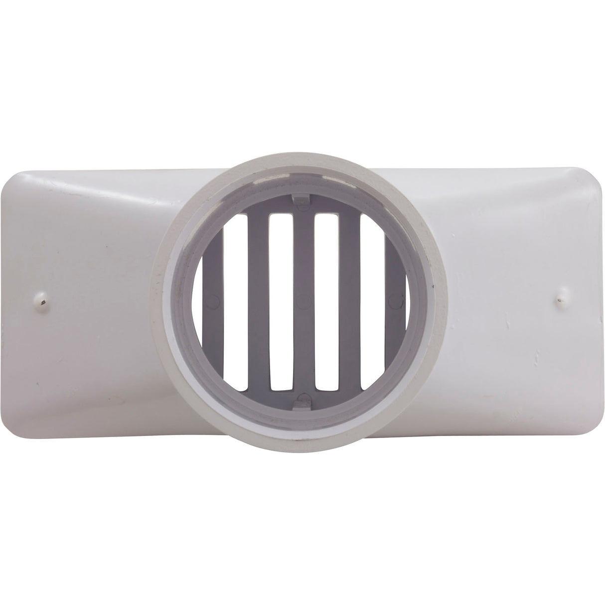 Gutter Drain, Pentair 2.5" x 6", w/Grate, White : 542039
