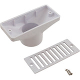 Gutter Drain, Pentair 2.5" x 6", w/Grate, White : 542039