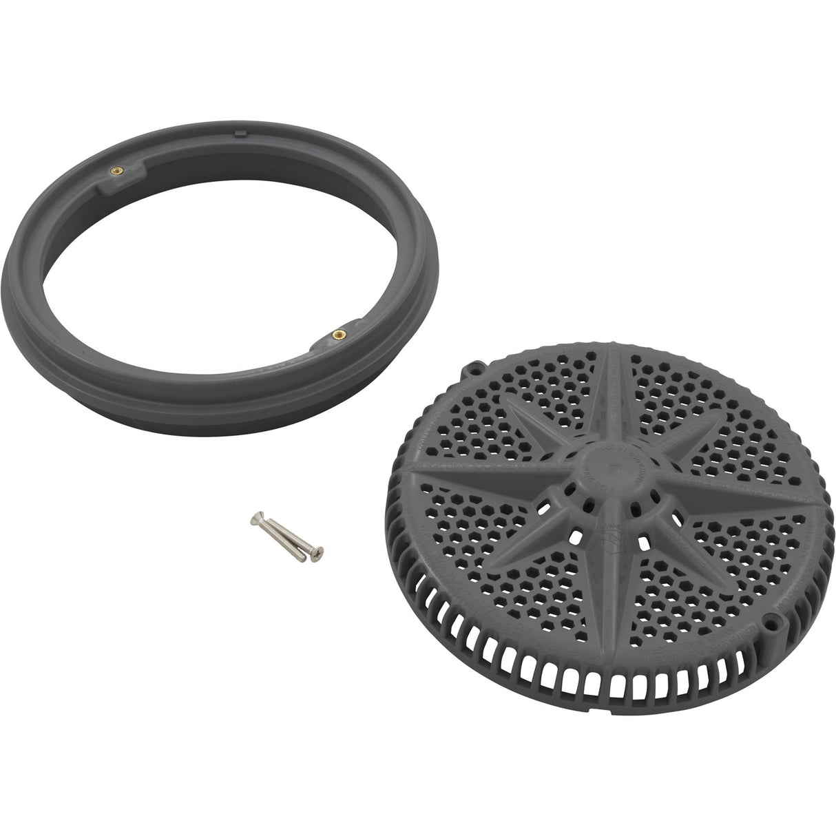 Main Drain Grate, PentairStarGuard, 8", 112gpm, Dark Gry, Lg Ring : 500101