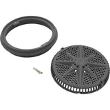 Main Drain Grate, PentairStarGuard, 8", 112gpm, Dark Gry, Lg Ring : 500101