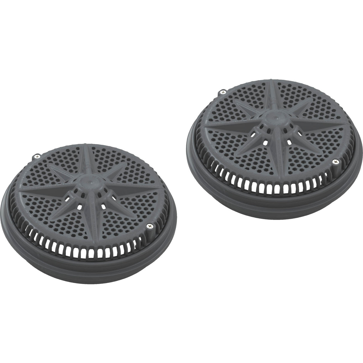 Main Drain Grate, PentStarGuard, 8", 112gpm, DrkGry, qty 2, Lg Rng : 500142