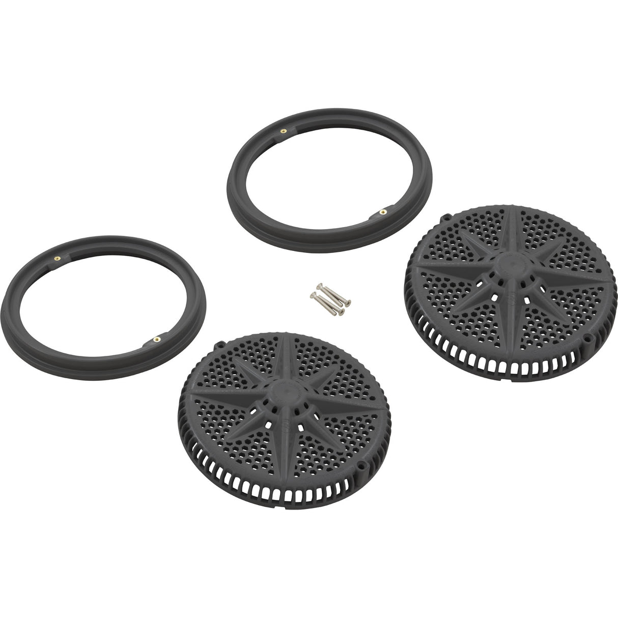 Main Drain Grate, PentStarGuard, 8", 112gpm, DrkGry, qty2, Sh Ring : 500146