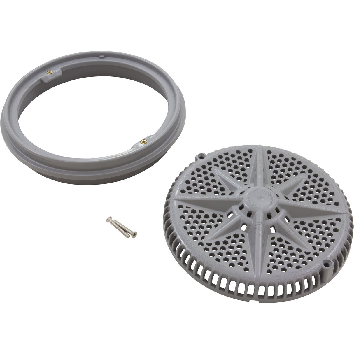 Main Drain Grate, PentairStarGuard, 8", 112gpm, Gray, Long Ring : 500102