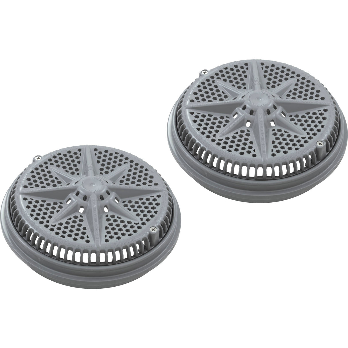 Main Drain Grate, Pent StarGuard, 8", 112gpm, Gray, qty 2, Lg Ring : 500143
