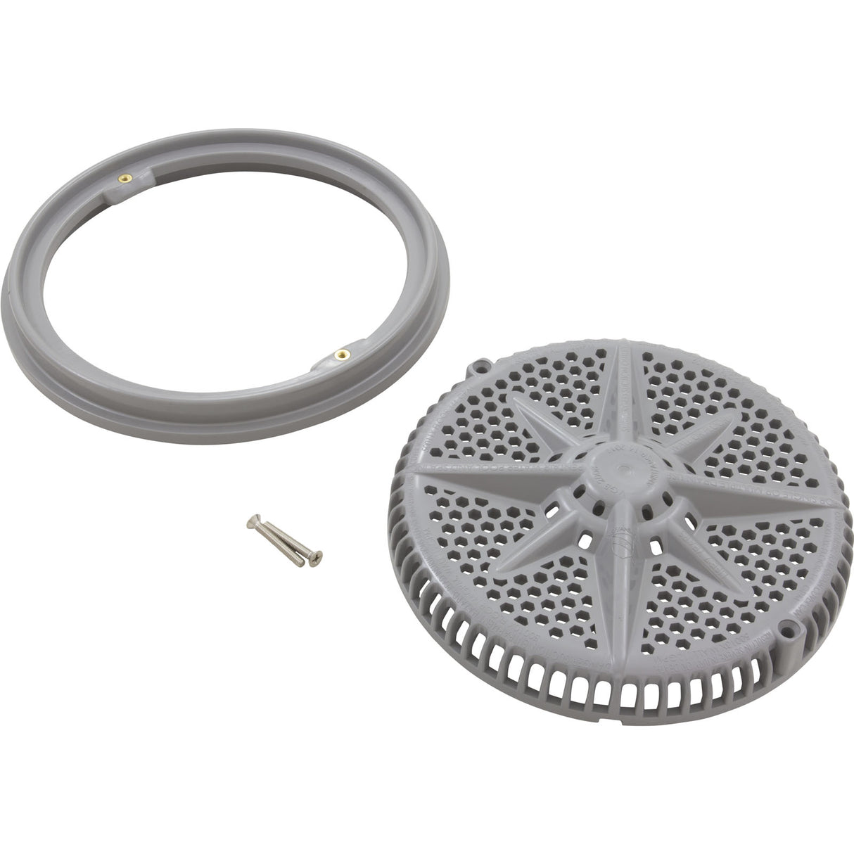 Main Drain Grate, PentairStarGuard, 8", 112gpm, Gray, Short Ring : 500106