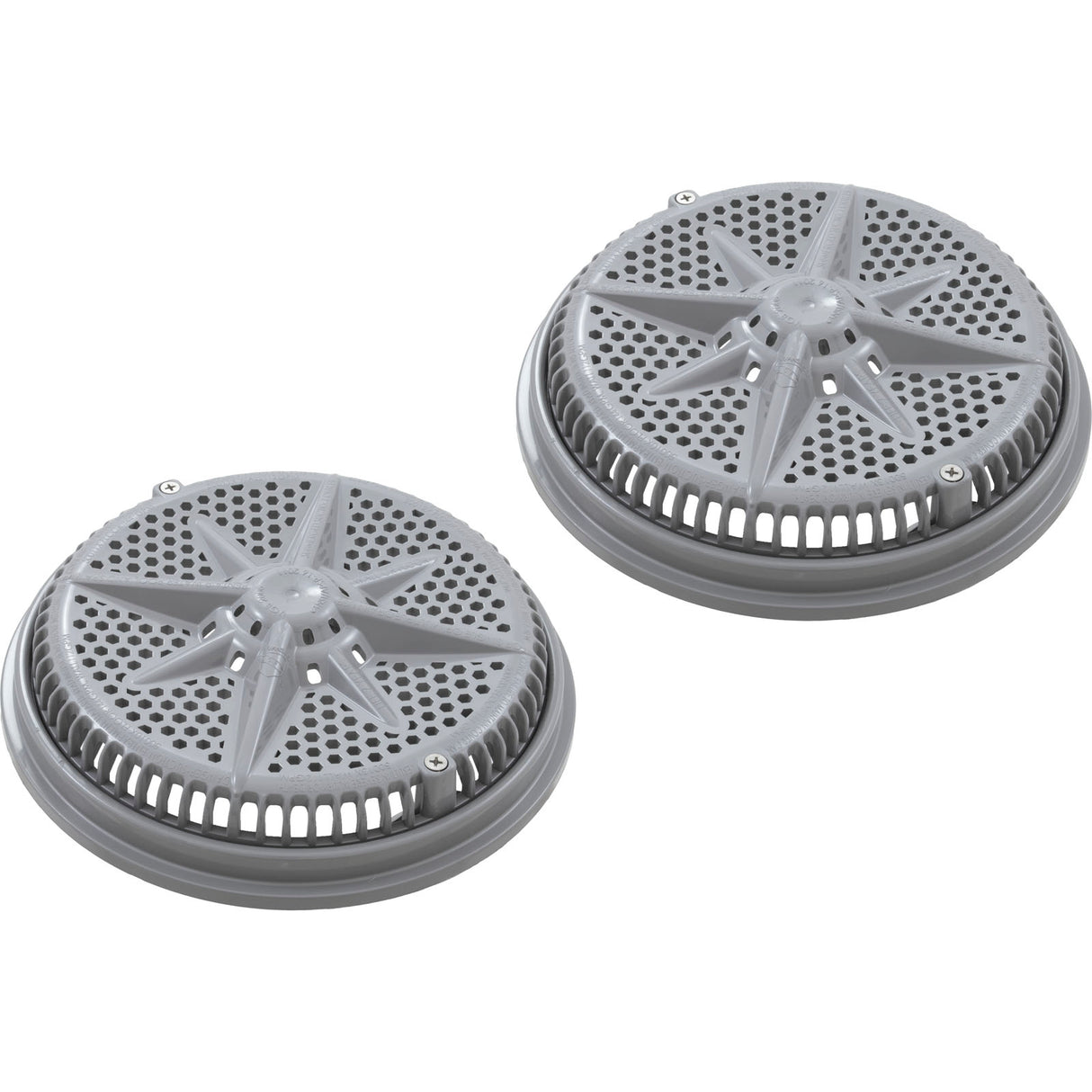Main Drain Grate, PentStarGuard, 8", 112gpm, Gry, qty 2, Shrt Ring : 500147