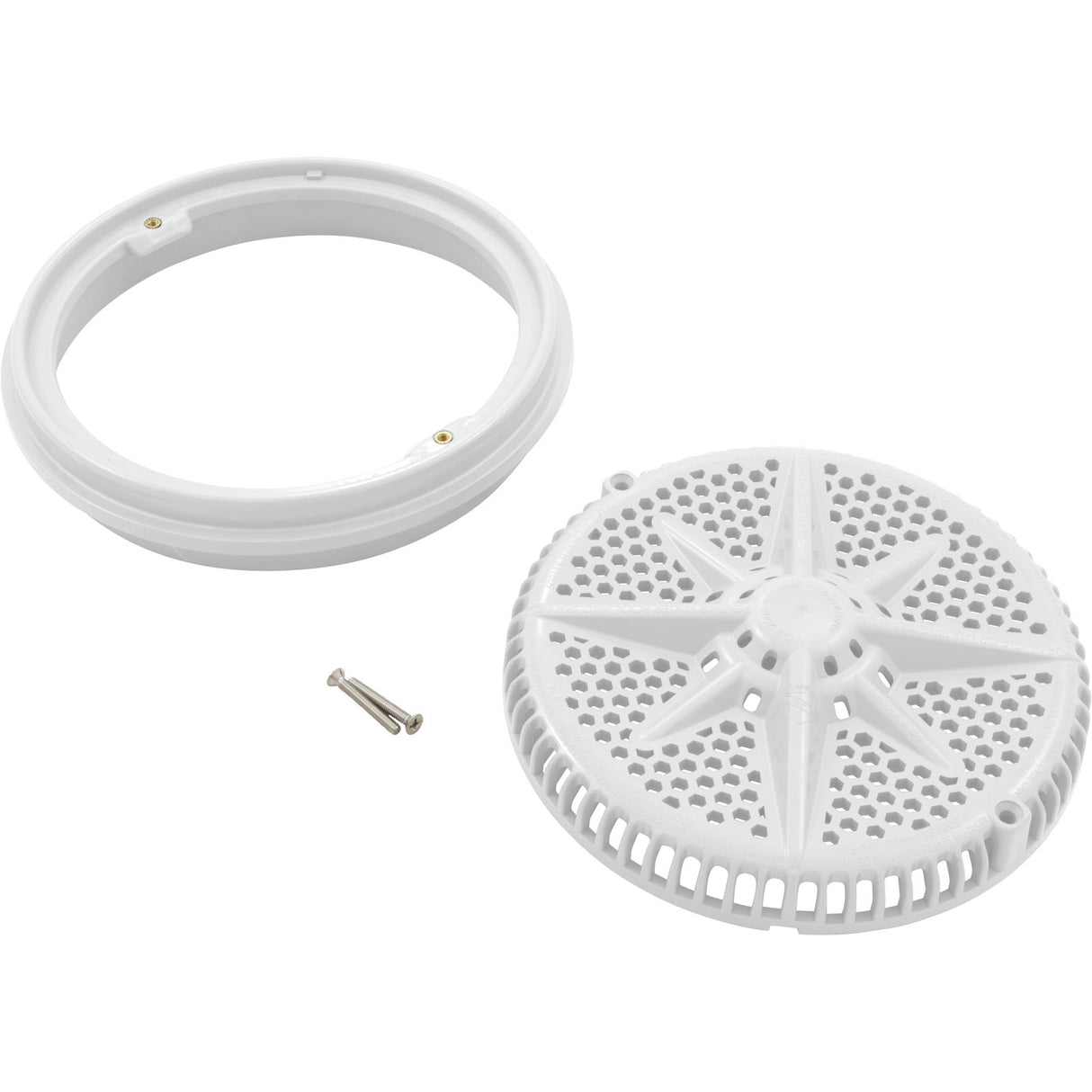 Main Drain Grate, PentairStarGuard, 8", 112gpm, White, Long Ring : 500108