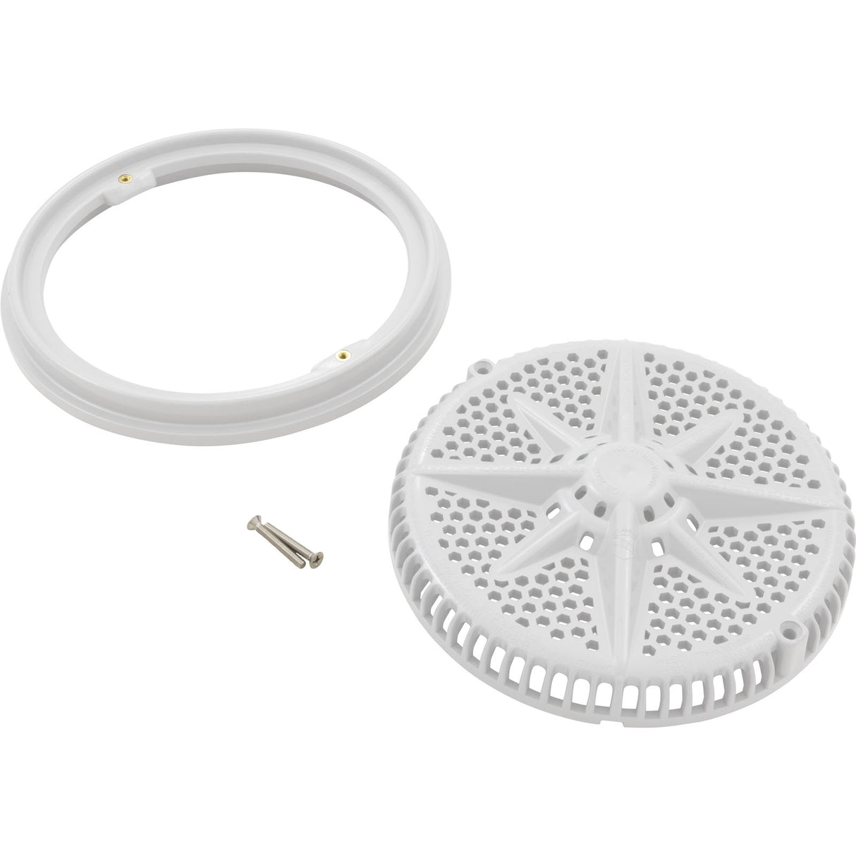 Main Drain Grate, PentairStarGuard, 8", 112gpm, White, Short Ring : 500103