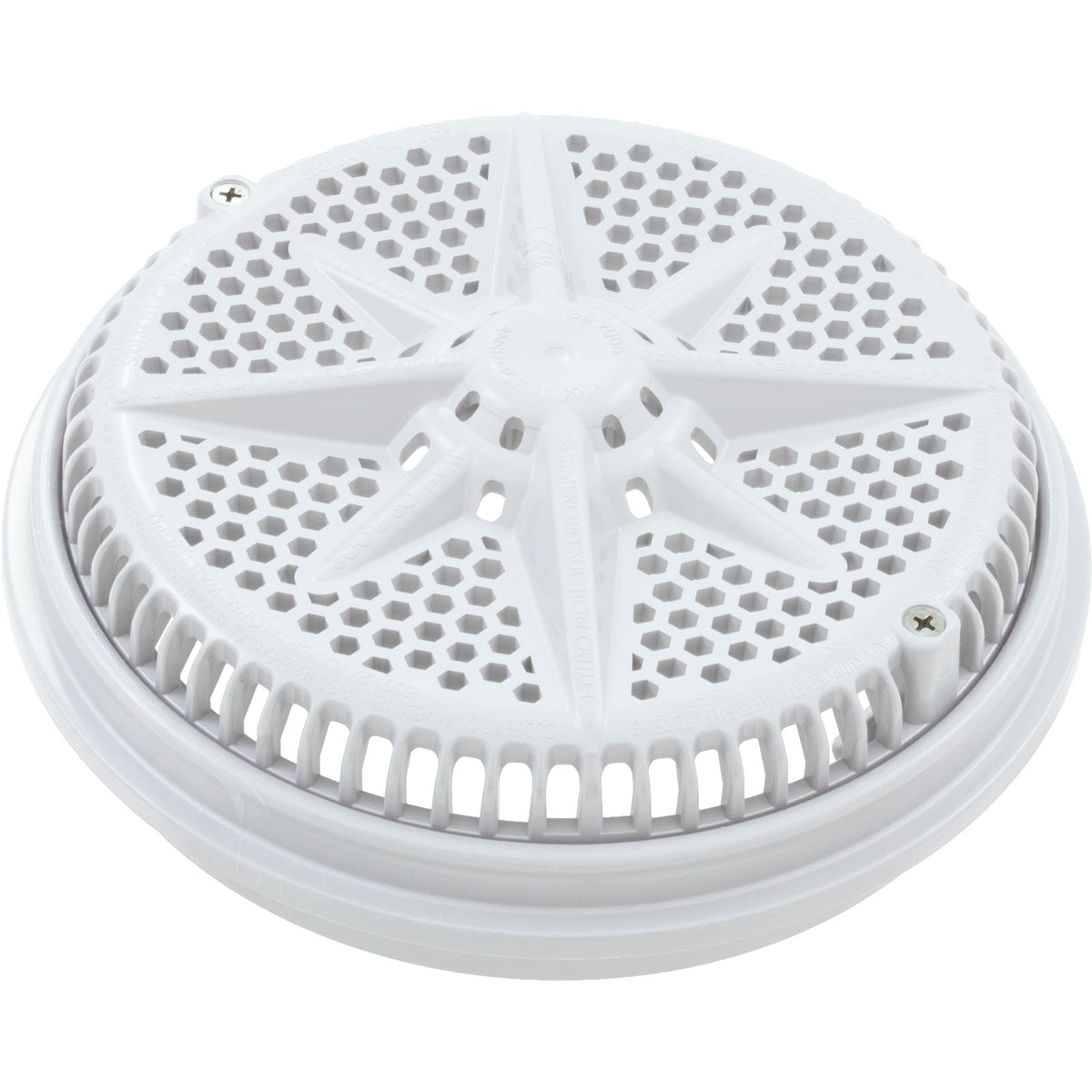 Main Drain Grate, PentStarGuard, 8", 112gpm, Wht, qty 2, Long Ring : 500140 - Pentair Pool Products - 7.8838E+11 - PartsForSpas.com