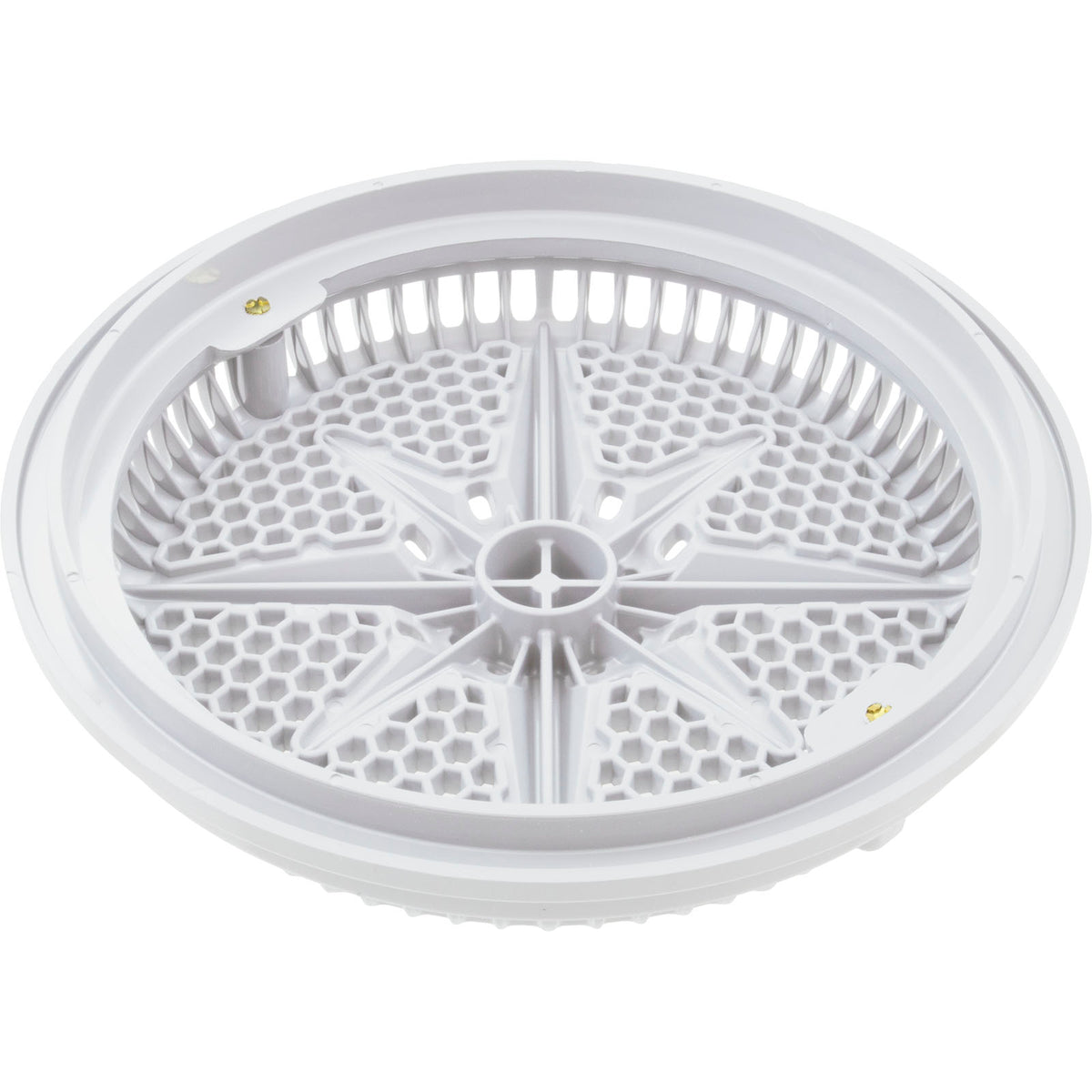 Main Drain Grate, Pent StarGuard, 8", 112gpm, Wht, qty 2, Shrt Rin : 500144