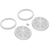 Main Drain Grate, Pent StarGuard, 8", 112gpm, Wht, qty 2, Shrt Rin : 500144