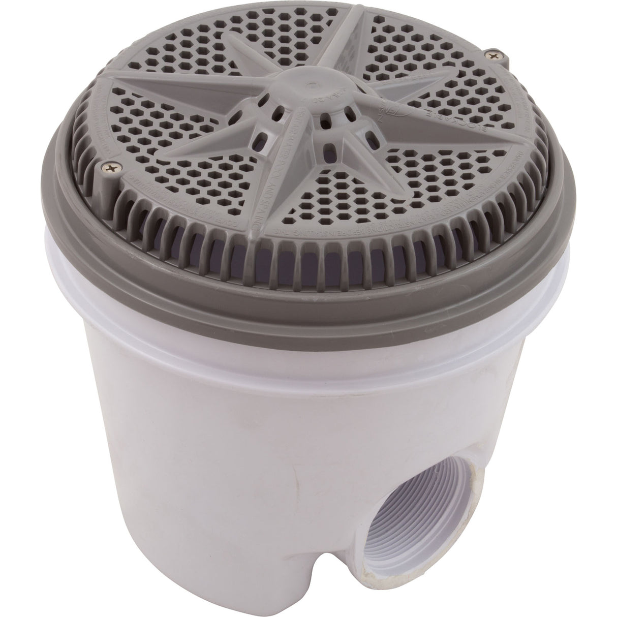 Main Drain, PentStarGuard, 8", 112gpm, 2"Side Port, ABS, Gry, qty 2 : 500118