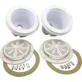 Main Drain, PentStrGrd, 8", 112gpm, 2"Sde, 1-1/2"btm, ABS, Wht, qty2 : 500130