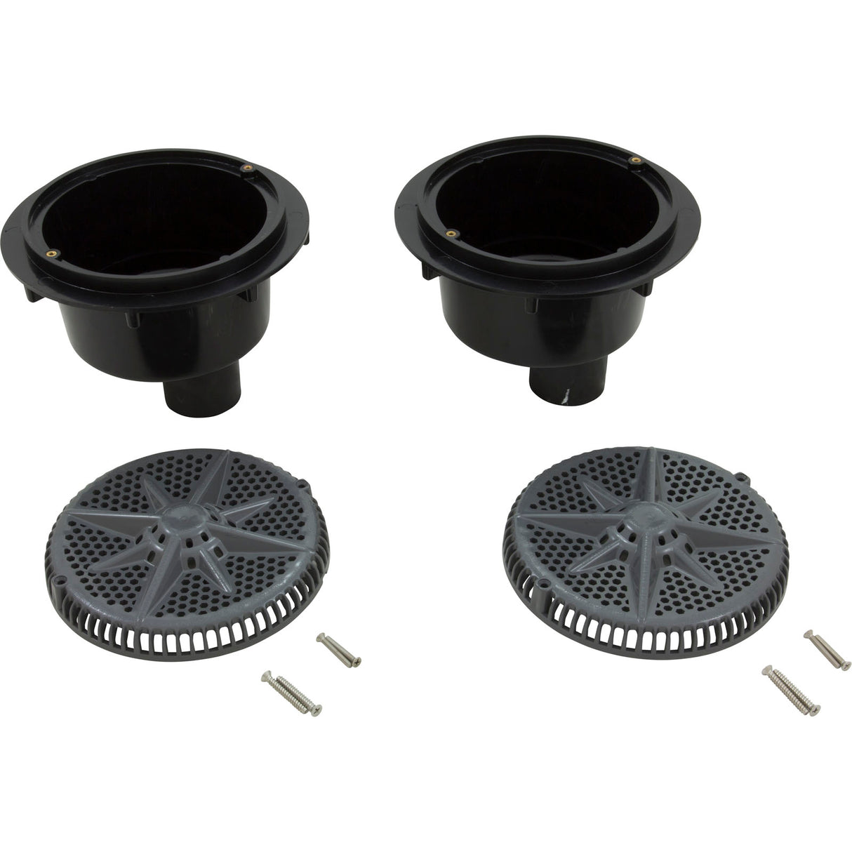 Main Drain, PentStrGrd, 8", 112gpm, 2-2"Btm Port, ABS, DrGry, qty 2 : 500122