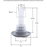 Jet Intl, BWG Cyclone Euro, 2"fd, Dir, Txt Scal, Gry : 900139WW
