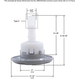 Jet Intl, BWG Cyclone Luxury, 3-1/2"fd, Dir, Txt Scal, Gry : 9844WW
