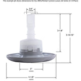 Jet Intl, BWG Cyclone Lux, 4-1/8"fd, Roto, Txt Scal, Gry : 9847WW