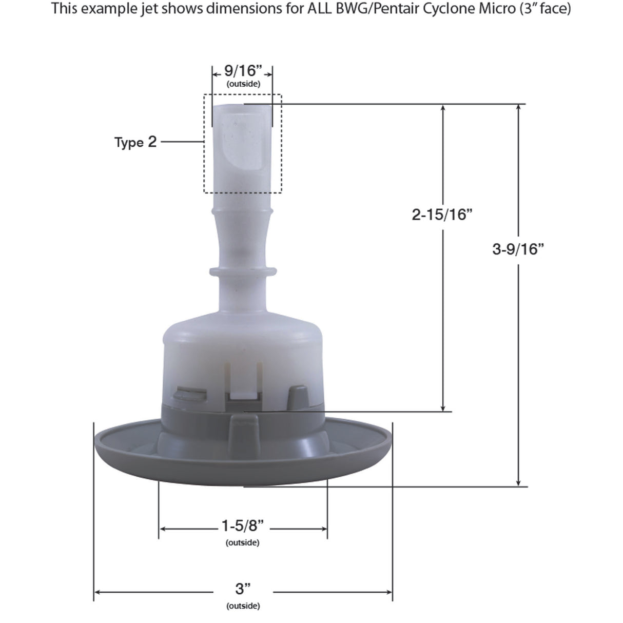 Jet Intl, BWG Cyclone Micro, 3"fd, Roto, Textured, Gry : 9661WW