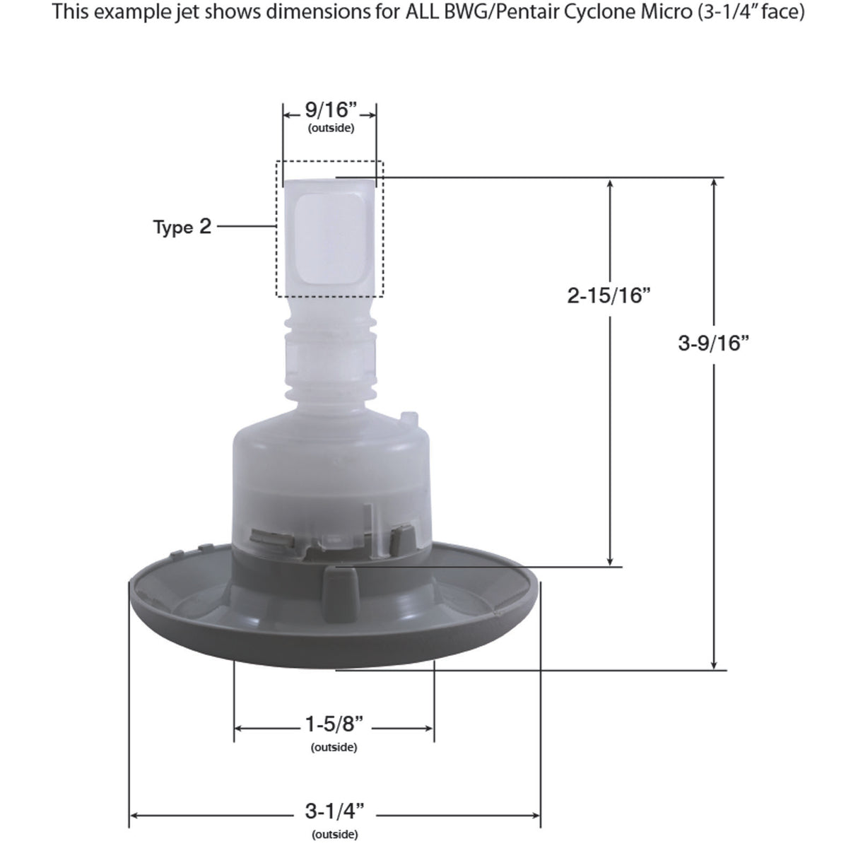 Jet Intl, BWG Cyclone Micro, 3-1/4"fd, Roto, Txt Scal, Slvr : 964881