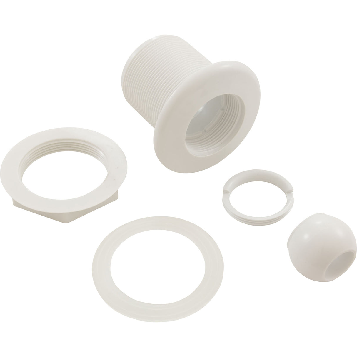 Jet Intl, BWG/HAI Hydro Jet, Long, 3-3/8"fd, Dir, w/Nut, Wht : 10-3300WHT