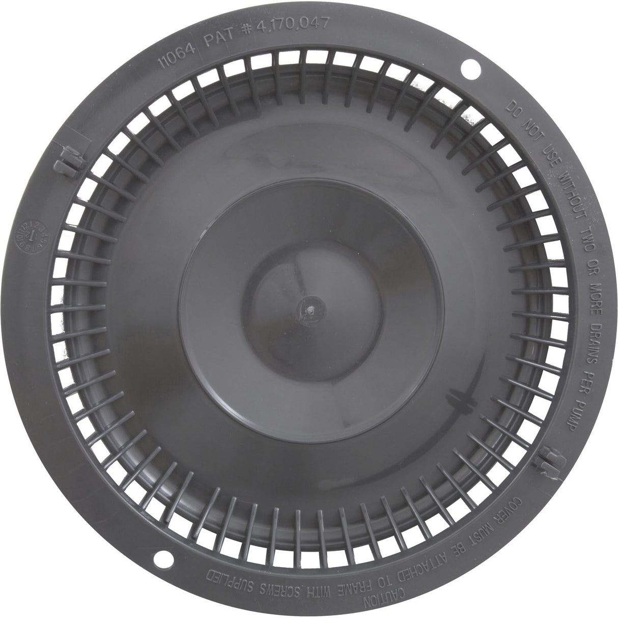 Main Drain Grate, Afras, Anti Vortex, Lt Gray, w/2 Screws : 11064LTGY