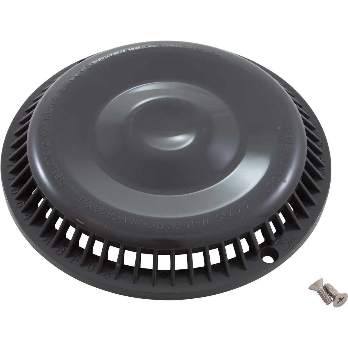 Main Drain Grate, Afras, Anti Vortex, Dk Gray, w/2 Screws : 10064DKGY - Afras Industries - 10064DKGY - PartsForSpas.com