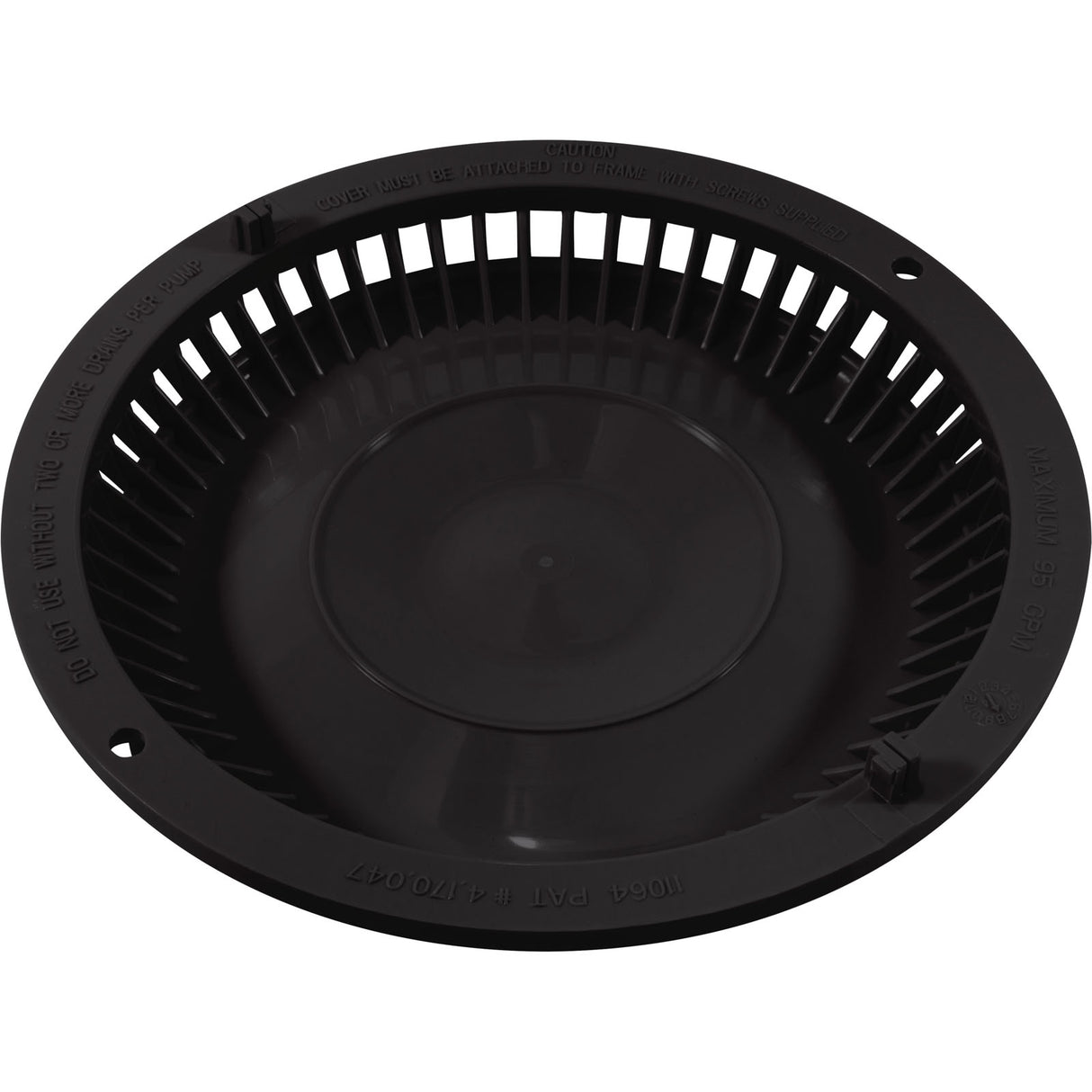 Main Drain Cover, Afras, Anti Vortex, Black, w/Screws : 11064BK