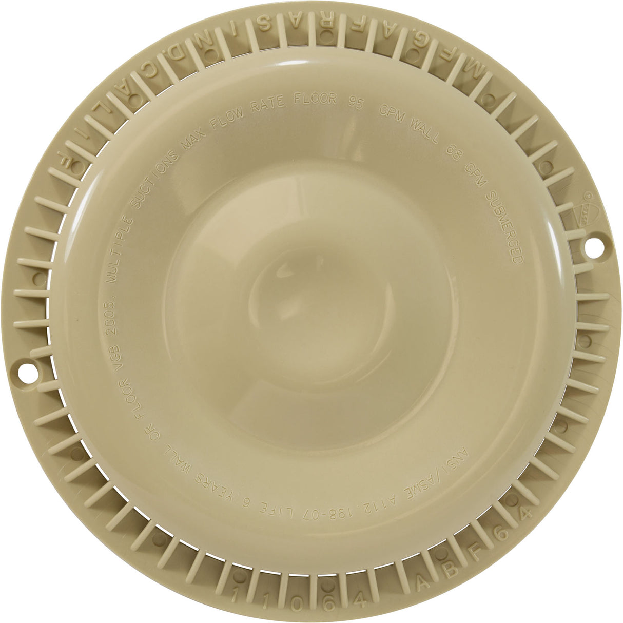 Main Drain Cover, Afras, Anti Vortex, Tan, w/Screws : 11064TAN