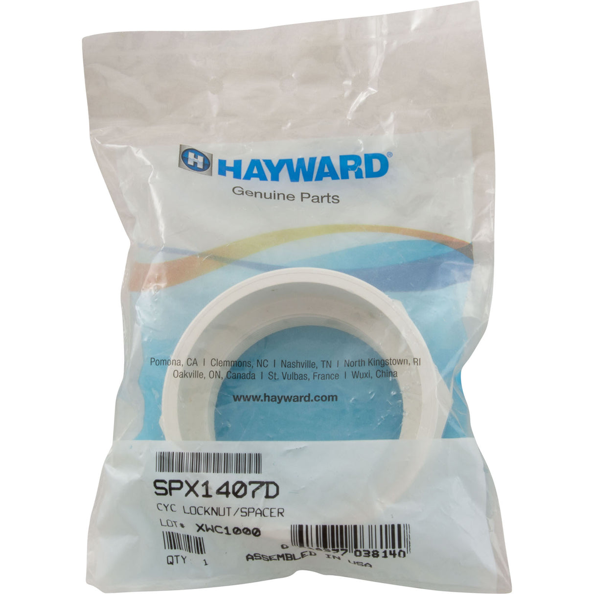 Lock Nut/Spacer, Hayward, Inlet Fitting : SPX1407D