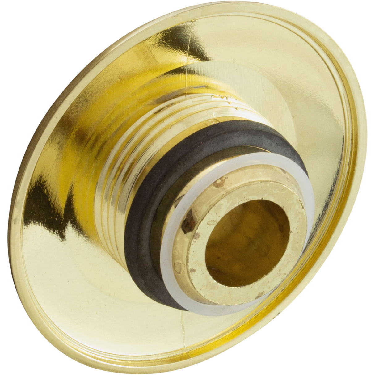 Escutcheon, HydraBaths Futura, 2-5/8"fd, w/Dir Eye, Smth, Brass : FJ115